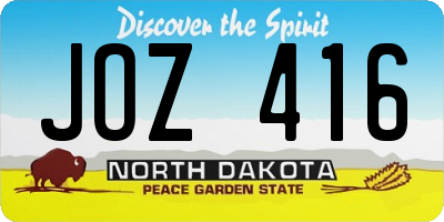 ND license plate JOZ416
