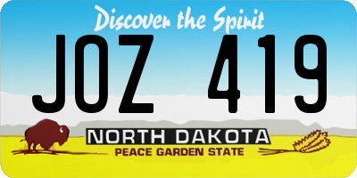 ND license plate JOZ419