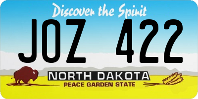 ND license plate JOZ422