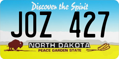 ND license plate JOZ427