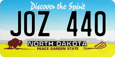 ND license plate JOZ440