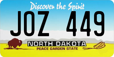 ND license plate JOZ449
