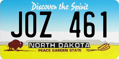 ND license plate JOZ461