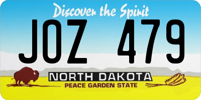 ND license plate JOZ479