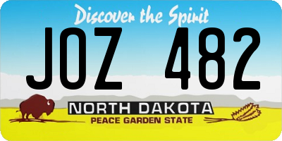 ND license plate JOZ482