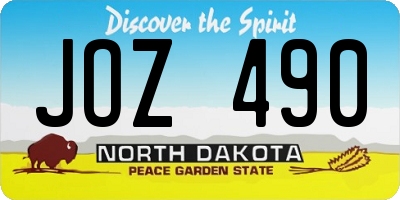 ND license plate JOZ490