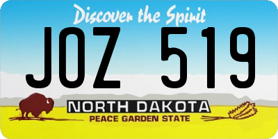 ND license plate JOZ519