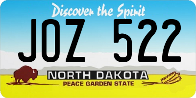 ND license plate JOZ522