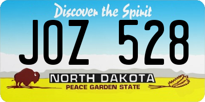 ND license plate JOZ528