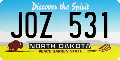 ND license plate JOZ531