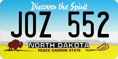 ND license plate JOZ552