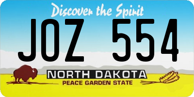 ND license plate JOZ554