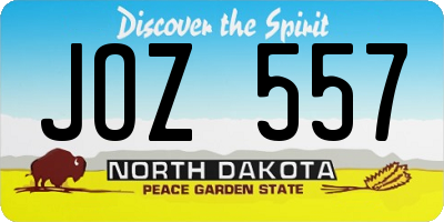 ND license plate JOZ557