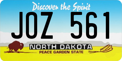 ND license plate JOZ561