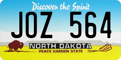 ND license plate JOZ564