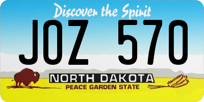 ND license plate JOZ570