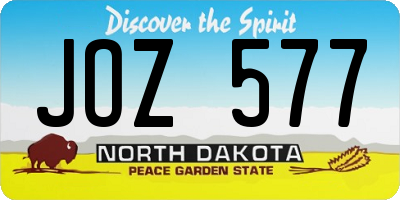 ND license plate JOZ577