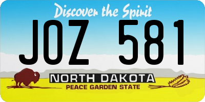 ND license plate JOZ581