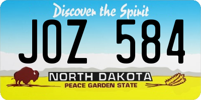 ND license plate JOZ584