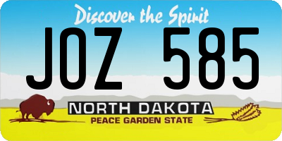 ND license plate JOZ585