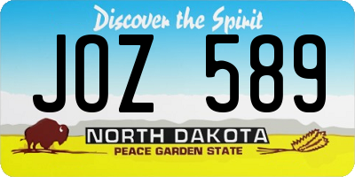 ND license plate JOZ589