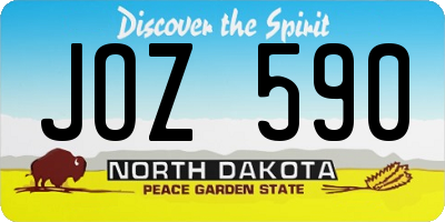 ND license plate JOZ590