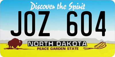 ND license plate JOZ604