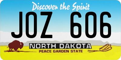ND license plate JOZ606