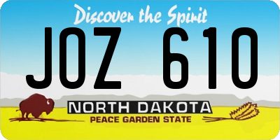 ND license plate JOZ610