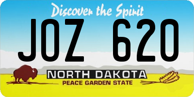 ND license plate JOZ620