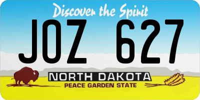 ND license plate JOZ627