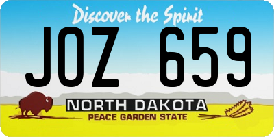 ND license plate JOZ659