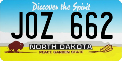 ND license plate JOZ662