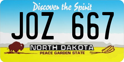 ND license plate JOZ667