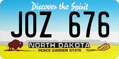 ND license plate JOZ676