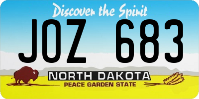 ND license plate JOZ683