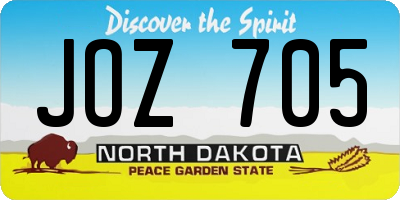 ND license plate JOZ705