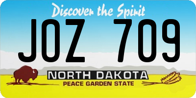 ND license plate JOZ709