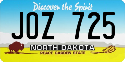ND license plate JOZ725