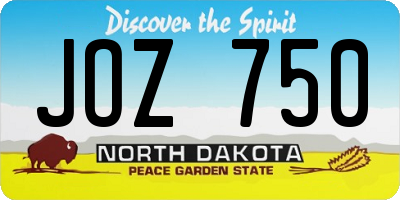 ND license plate JOZ750