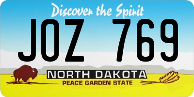 ND license plate JOZ769