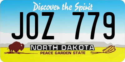 ND license plate JOZ779