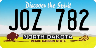 ND license plate JOZ782