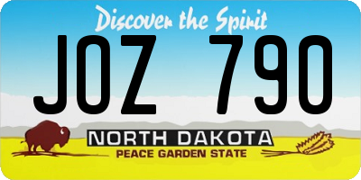 ND license plate JOZ790