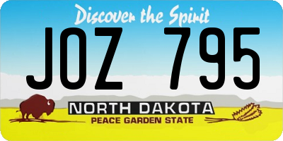 ND license plate JOZ795