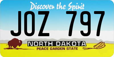 ND license plate JOZ797