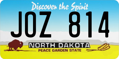 ND license plate JOZ814