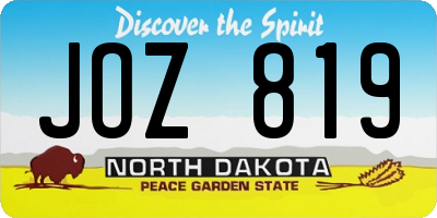 ND license plate JOZ819