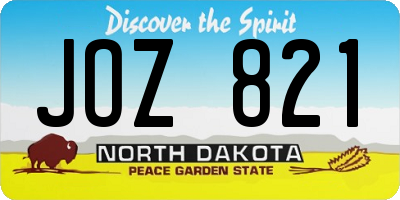 ND license plate JOZ821