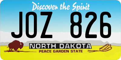 ND license plate JOZ826